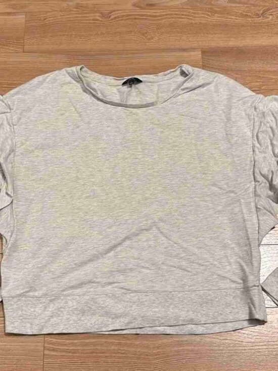Tops - collection women’s cream long sleeve ruffle sweater top size large cotton blend